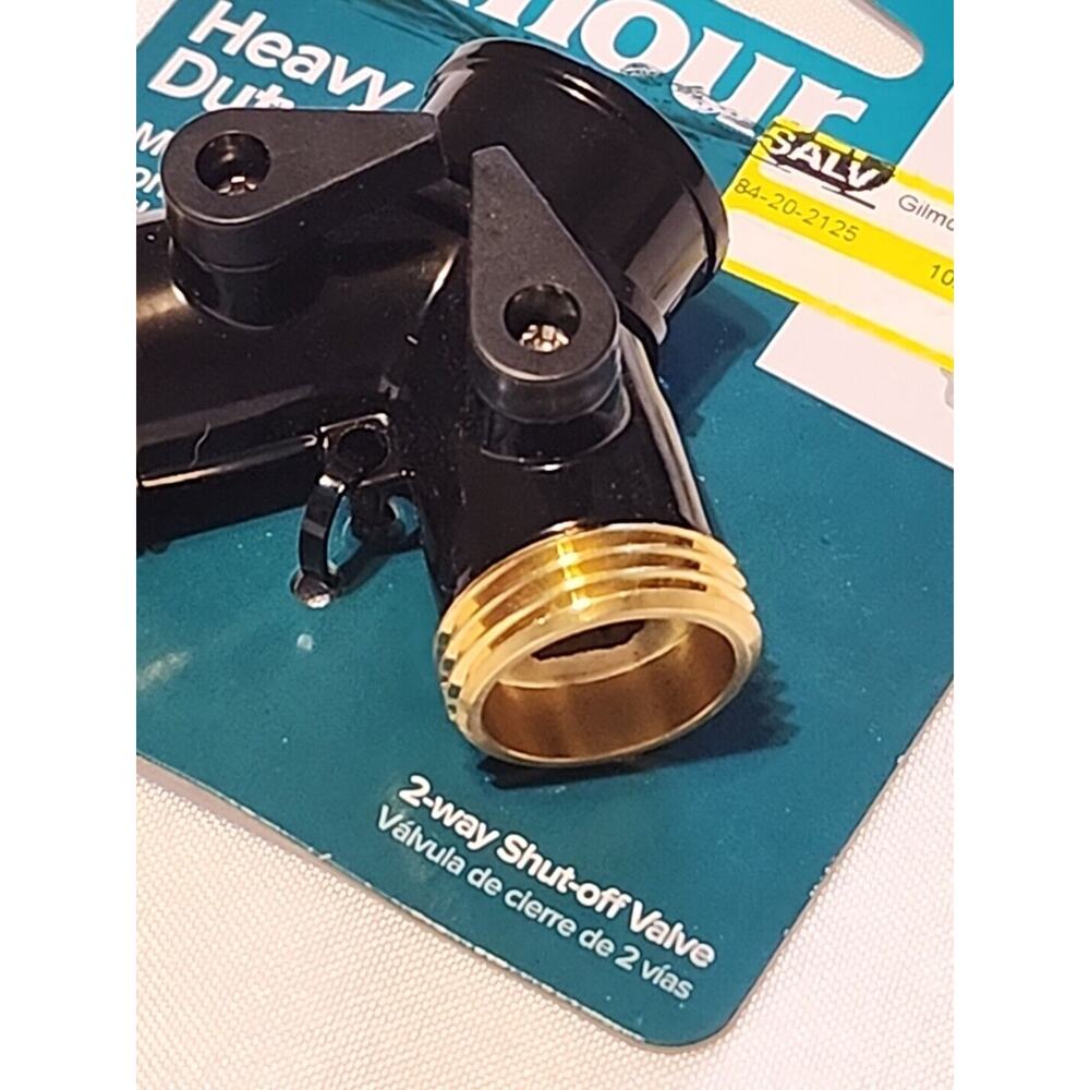 Gilmour Heavy Duty 2-way Shutoff Valve Metal Construction Rust Resistant Brass - Picture 3 of 6